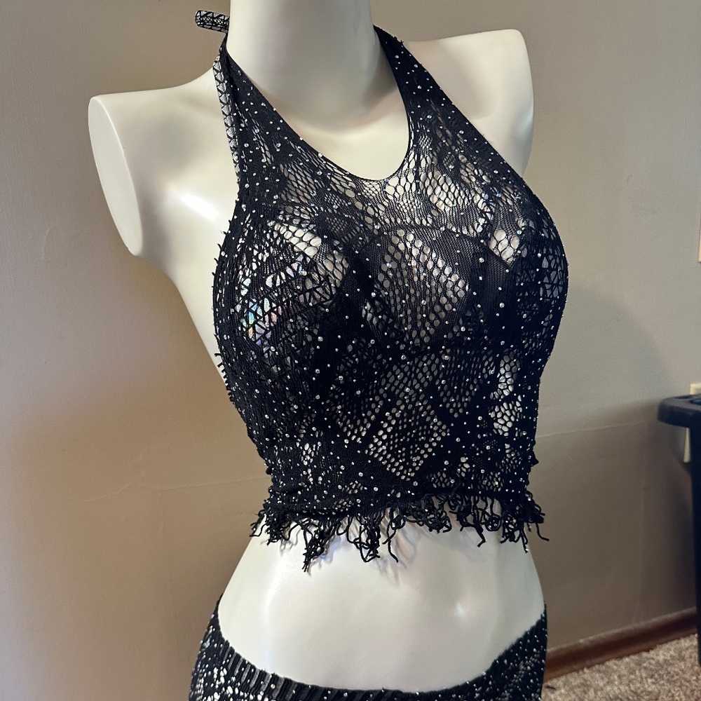 Party Set Black knit set with Rhinstones